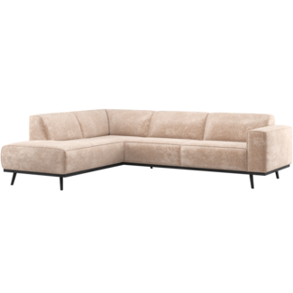 Woood Statement Hoekbank Links Chenille Velvet Naturel
