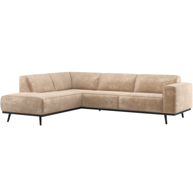 Woood Statement Hoekbank Links Chenille Velvet Perzikroze