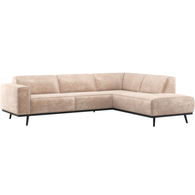 Woood Statement Hoekbank Rechts Chenille Velvet Naturel