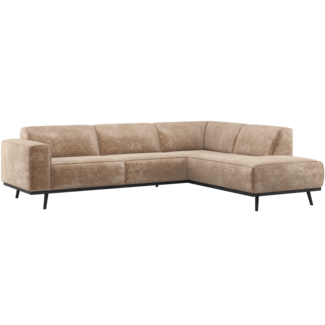 Woood Statement Hoekbank Rechts Chenille Velvet Taupe