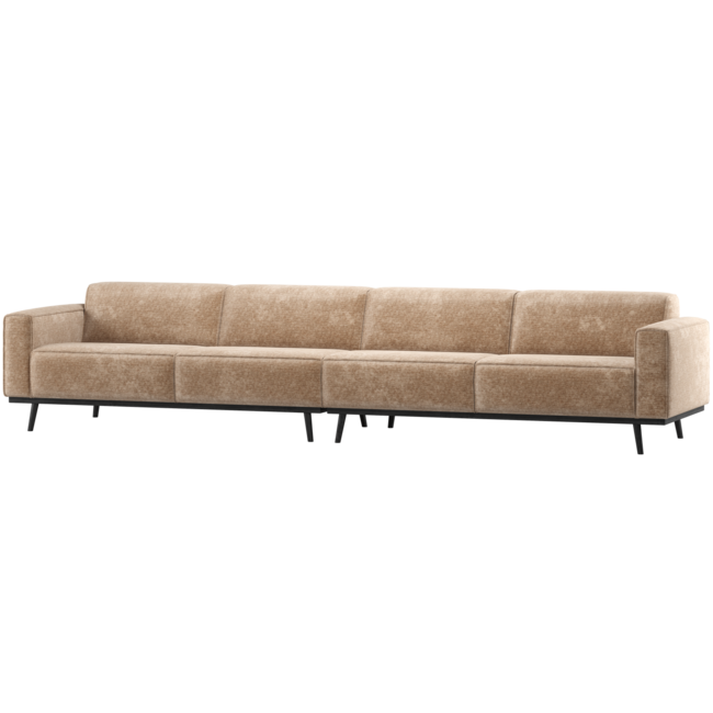 Woood Statement Xl 4-Zits Bank 372 Cm Chenille Velvet Perzikroze