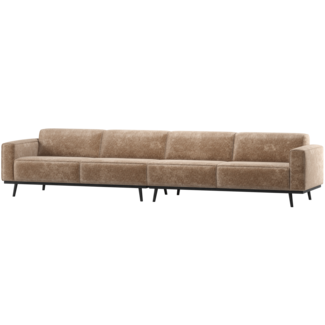 Woood Statement Xl 4-Zits Bank 372 Cm Chenille Velvet Taupe