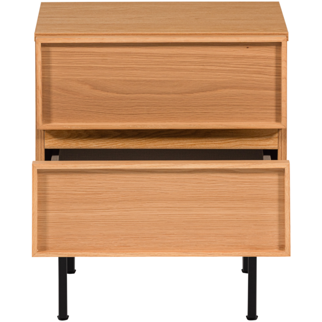 Woood Tours Ladekast/Nachtkastje 2 Lades Melamine/Mdf Naturel