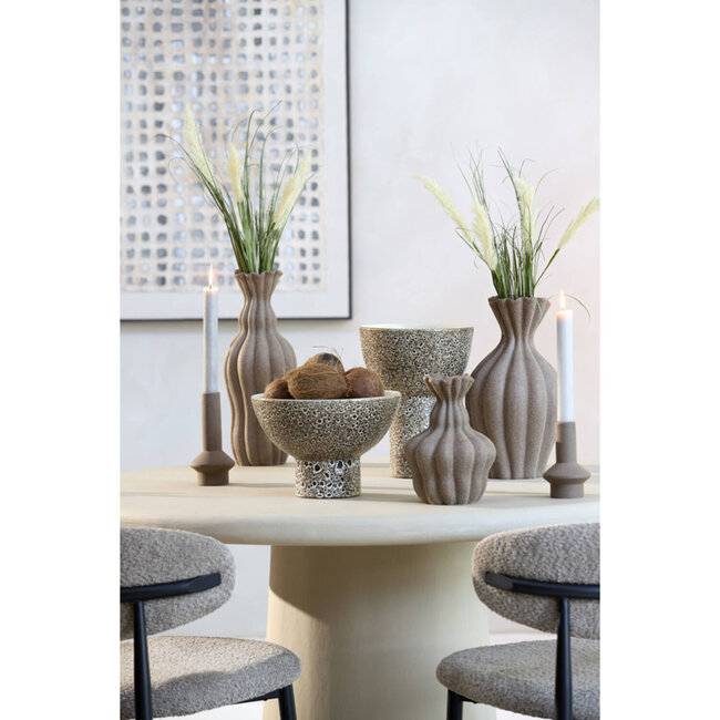 Light en Living Vaas deco Ø17,5x47,5 cm SILVIO keramiek mat bruin