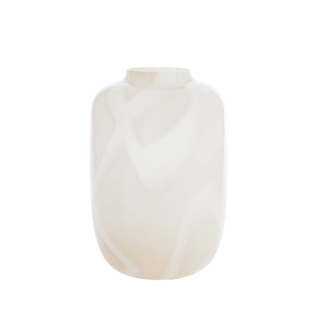 Light en Living Vaas Ø34x50 cm KOBALA glas zand-crème