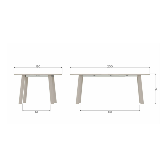 Woood Janne uitschuifbare eettafel rond eiken dakargrau [fsc]