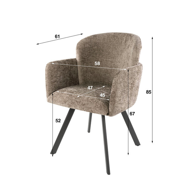 WoonStijl Armstoel Embrace draaibaar - Hoven champagne