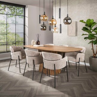 WoonStijl Eetkamerstoel ronde rug Curva Hoven Zand