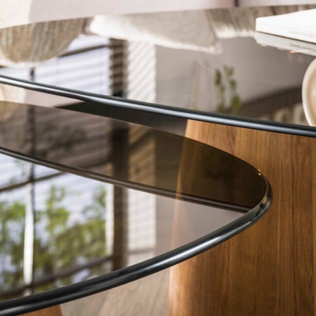 WoonStijl Salontafel Tinto driehoekig set set van 2 salontafels met brons glas