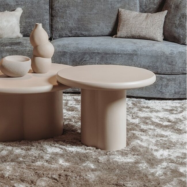 Tower Living Melzo Bijzettafel rond beige 60 cm