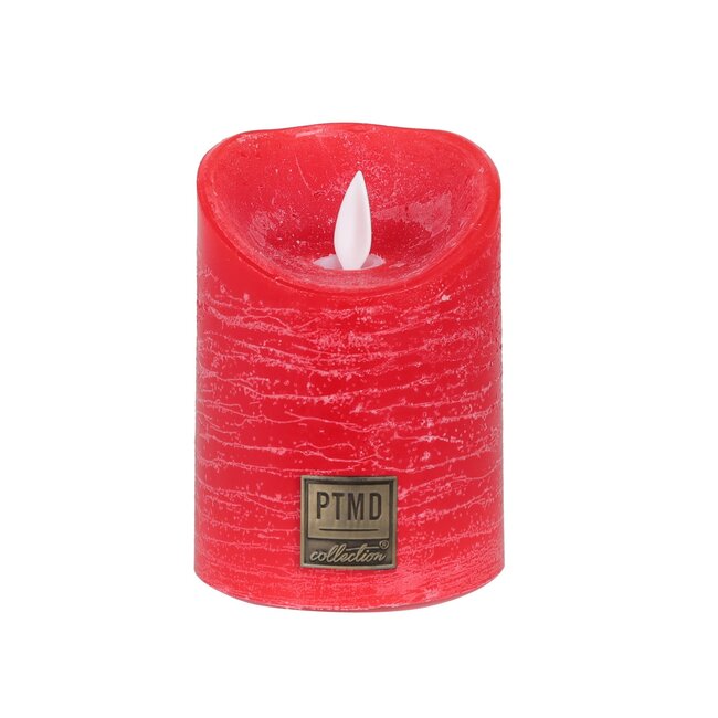 PTMD LED Licht Kaars rustiek rood met beweegbare vlam S
