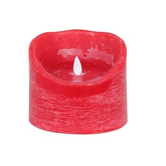 PTMD LED Licht Kaars rustiek rood met beweegbare vlam XL