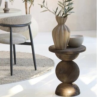 Light en Living Vaas deco Ø19x35,5 cm SILLIAN keramiek mat bruin