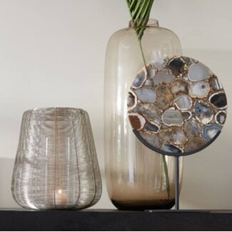 Light en Living Ornament op voet GOUYA agaat+mat zwart