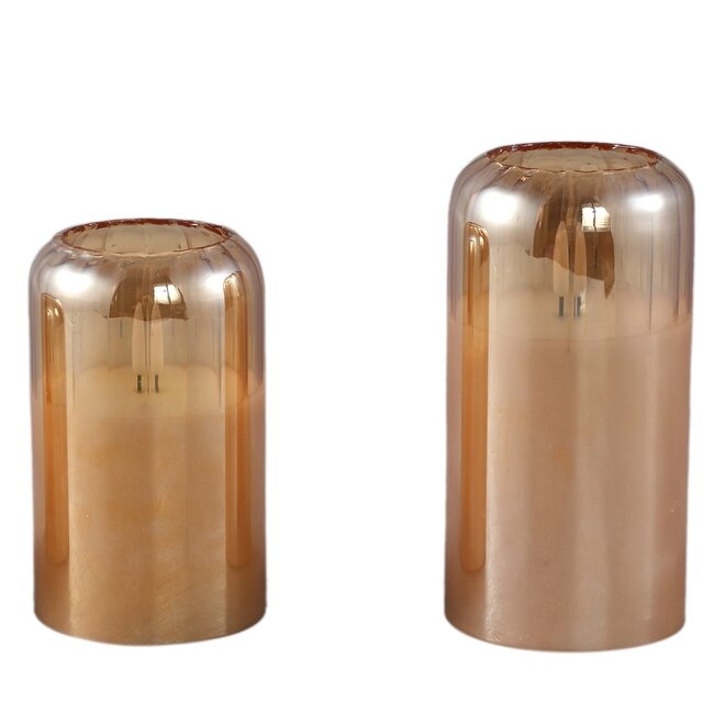 PTMD Glas Led Amber candle M