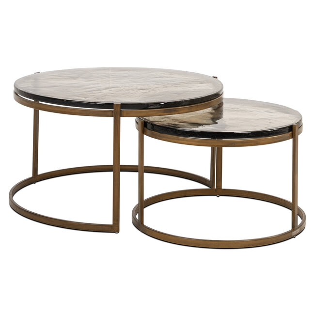 Richmond Interiors  Salontafel Cleo goud (Set van 2)