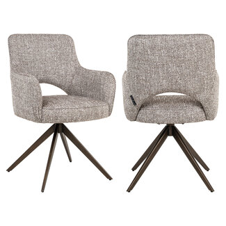 Richmond Interiors  Eetkamerstoel Ginerva earth tweed swivel