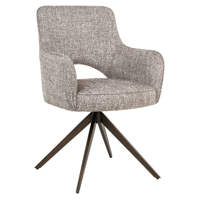 Richmond Interiors  Eetkamerstoel Ginerva earth tweed swivel
