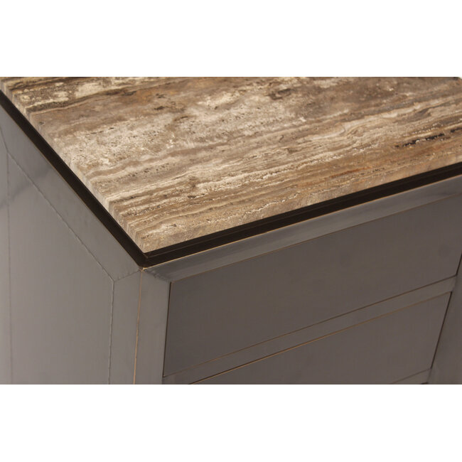 Richmond Interiors  Nachtkastje Russo brown 3-drawers