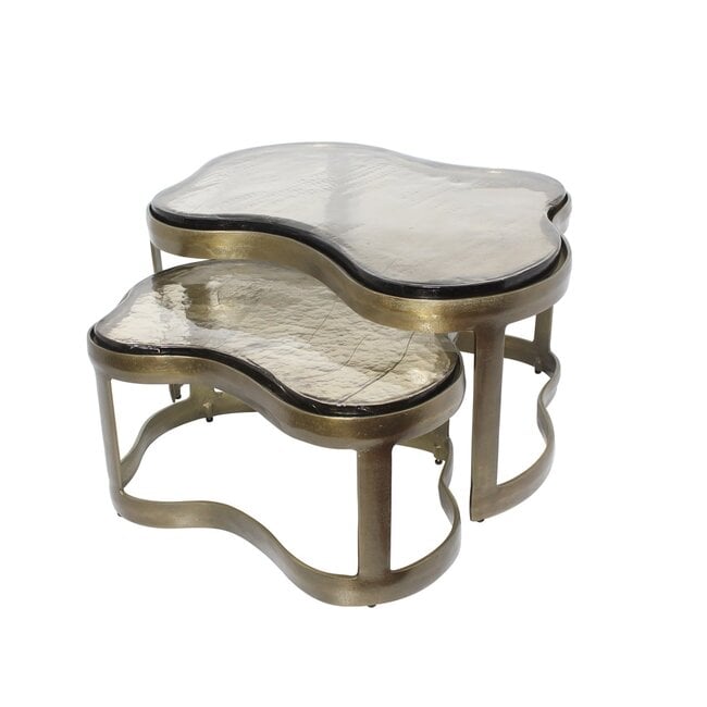 Richmond Interiors  Salontafel Fairfield brass antique (Set of 2)