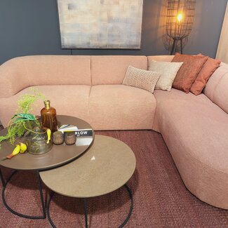 WoonMax Salontafel Harlow set van 2 - lamulux geborsteld gehamerd koper