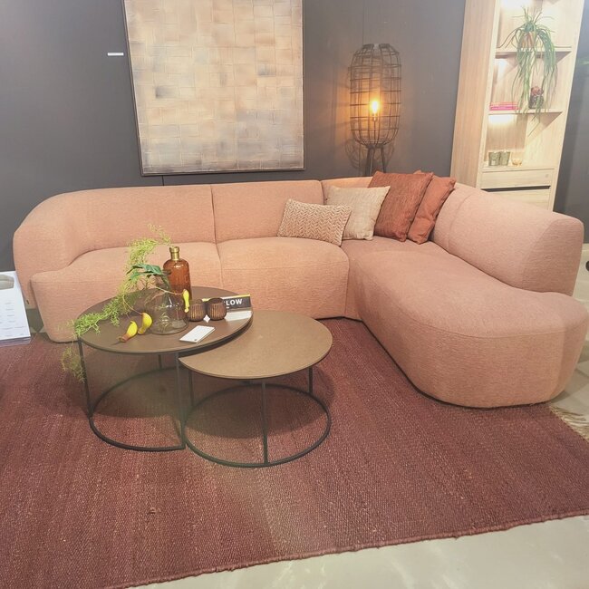 WoonMax Salontafel Harlow set van 2 - lamulux geborsteld gehamerd koper