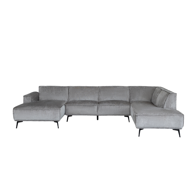Tower Living Leeds Chaise L - 2 5 - Ottoman R - Touch 27 Light grey