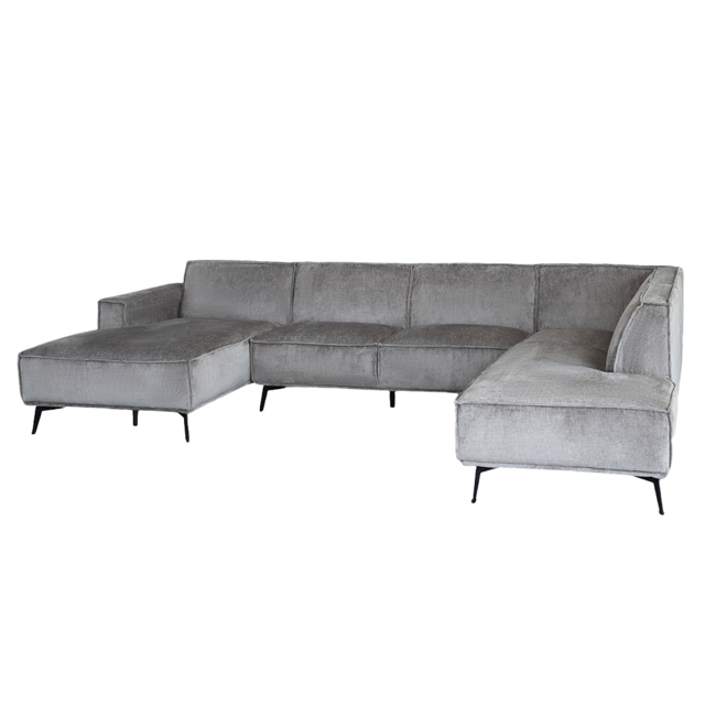 Tower Living Leeds Chaise L - 2 5 - Ottoman R - Touch 27 Light grey