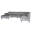 Tower Living Leeds Chaise L - 2 5 - Ottoman R - Touch 27 Light grey