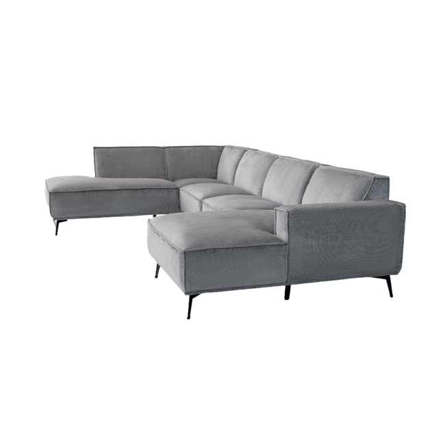 Tower Living Leeds Chaise L - 2 5 - Ottoman R - Touch 27 Light grey