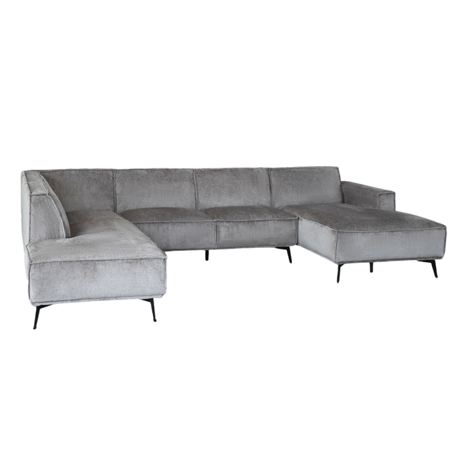 Tower Living Leeds Chaise R - 2 5 - Ottoman L - Touch 27 Light grey