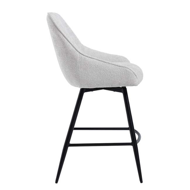 Tower Living Trino Barstoel - fabric Trenza 04 white (draaibaar)