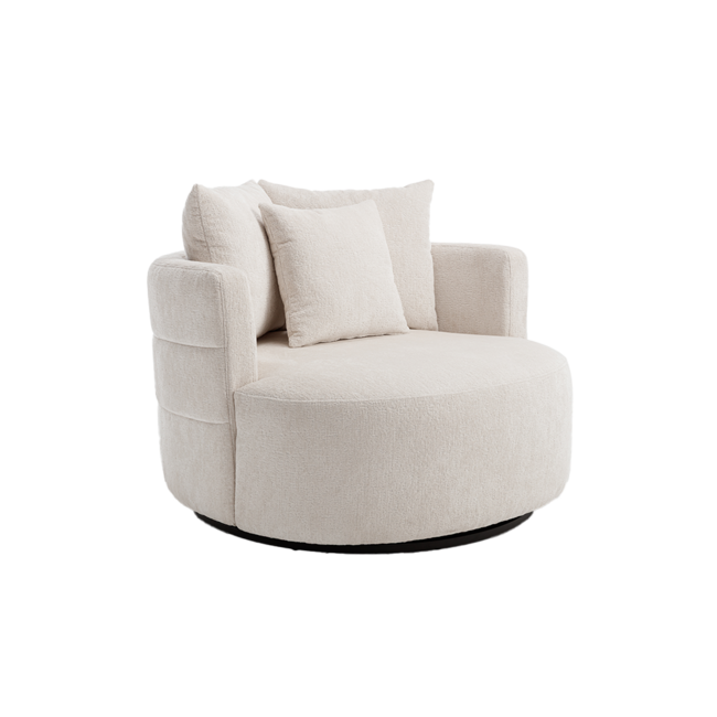 Tower Living Bolza Fauteuil - Trenza 6 ivory (draaibaar)