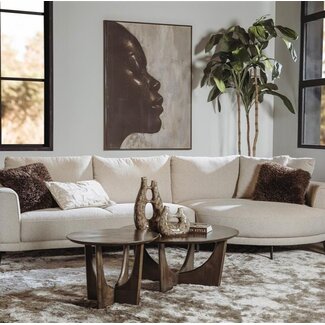 Tower Living Bank Prescot 2 5-AL + Chaise R - Sahara 120 beige