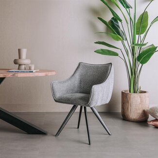 Tower Living Riviera Armstoel - fabric Brego 09 middle grey (draaibaar)