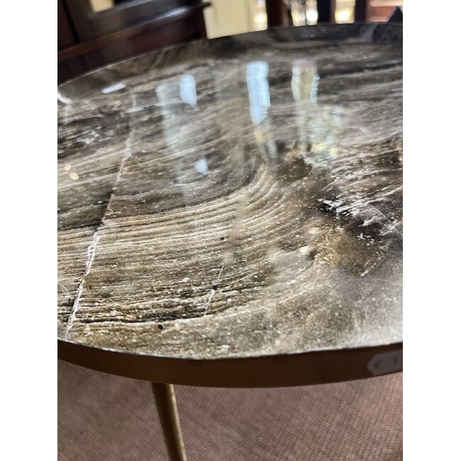 PTMD Bijzettafel Jiven Goud / Marmer print