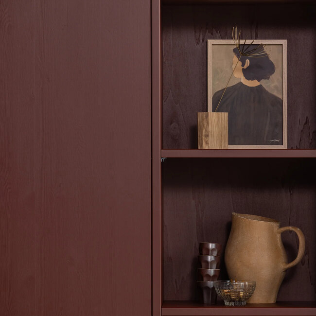 Woood MEREL opbergkast grenen bordeaux [fsc]