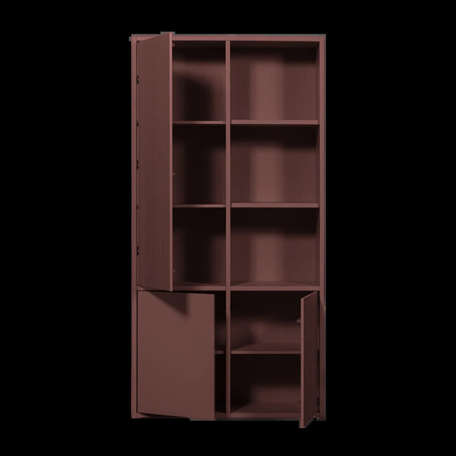 Woood MEREL opbergkast grenen bordeaux [fsc]