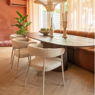 Eleonora Eettafel Aron ovaal 200x110  - bruin