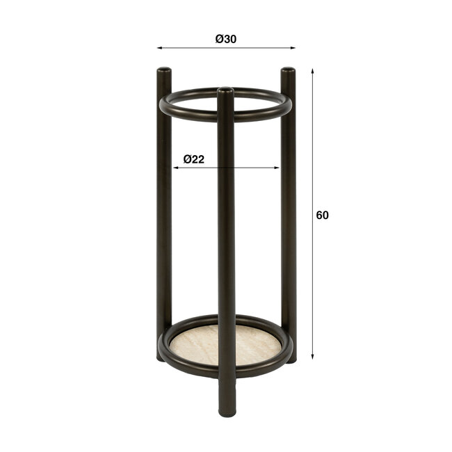 WoonStijl Paraplubak Luno rond bruin