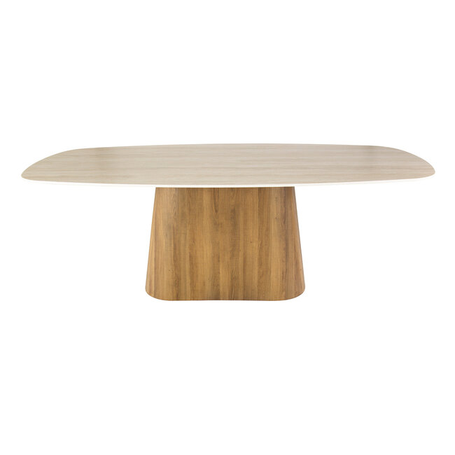 WoonStijl Eettafel Romano Centro deens ovaal 215cm / 3D keramiek travertin