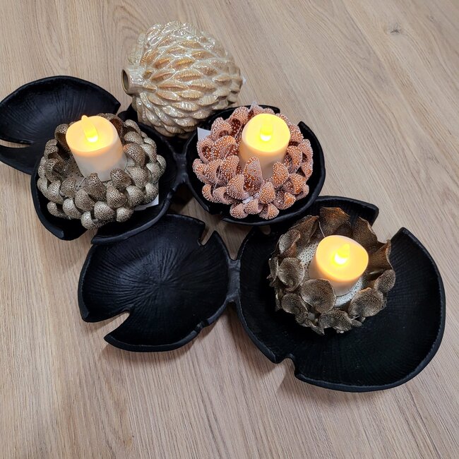 Light en Living Vaas deco Ø11x11,5 cm USIKA keramiek  wit parelmoer