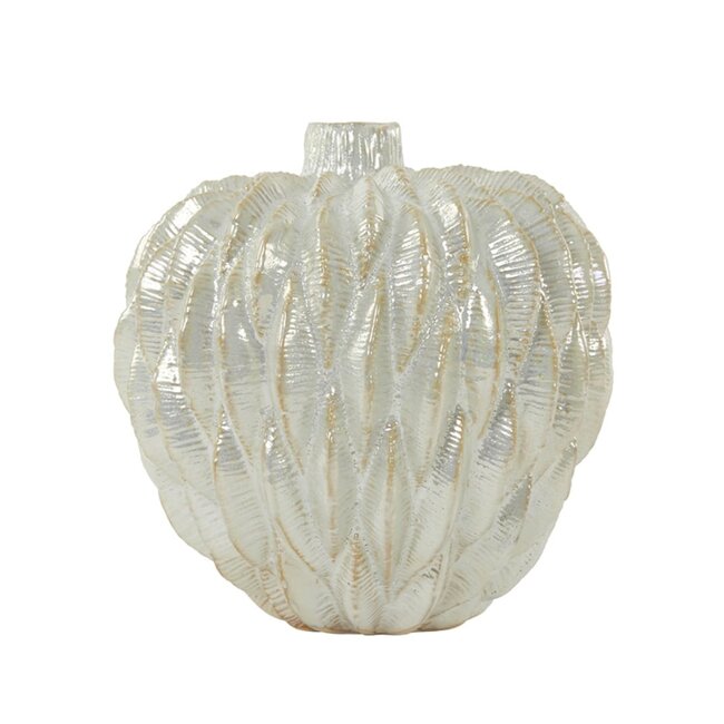 Light en Living Vaas deco Ø11x11,5 cm USIKA keramiek  wit parelmoer