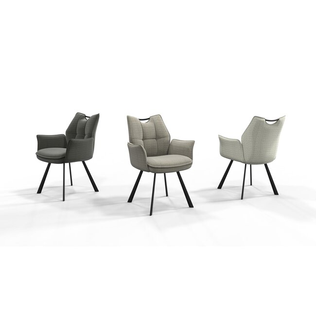 Wildeboer & v/d Weide Eettafelstoel Mabel met arm - stof A-Enter 10