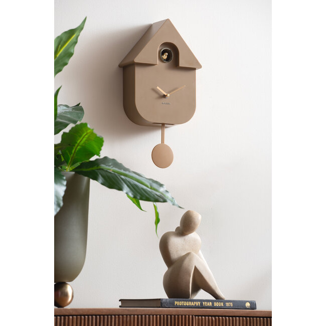 Karlsson Wandklok Modern Cuckoo Oro mocca bruin