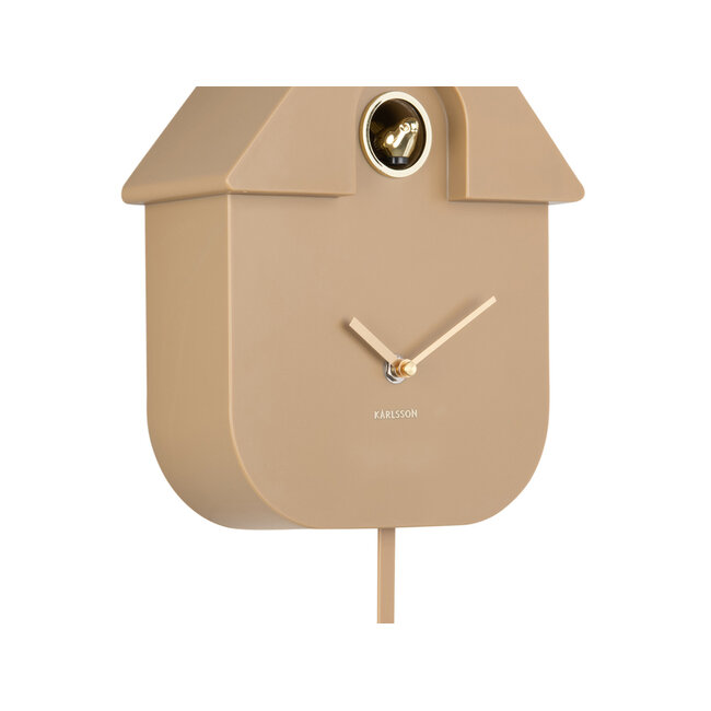 Karlsson Wandklok Modern Cuckoo Oro mocca bruin