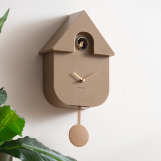 Karlsson Wandklok Modern Cuckoo Oro mocca bruin