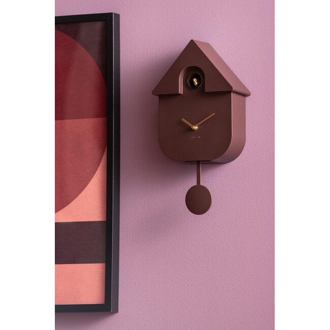 Karlsson Wandklok Modern Cuckoo Oro Earth bruin