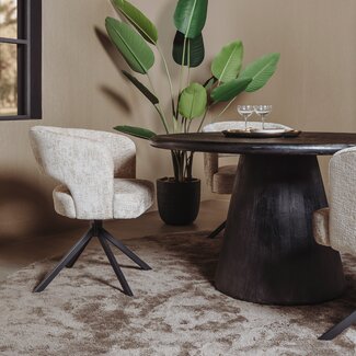 Tower Living Asti Eetkamertafel rond zwart 130 cm