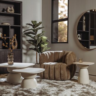 Tower Living Barza Bijzettafel gebroken wit 45 cm